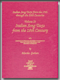 ITALIAN SONG TEXTS FROM THE 18 CENTURY Volume II